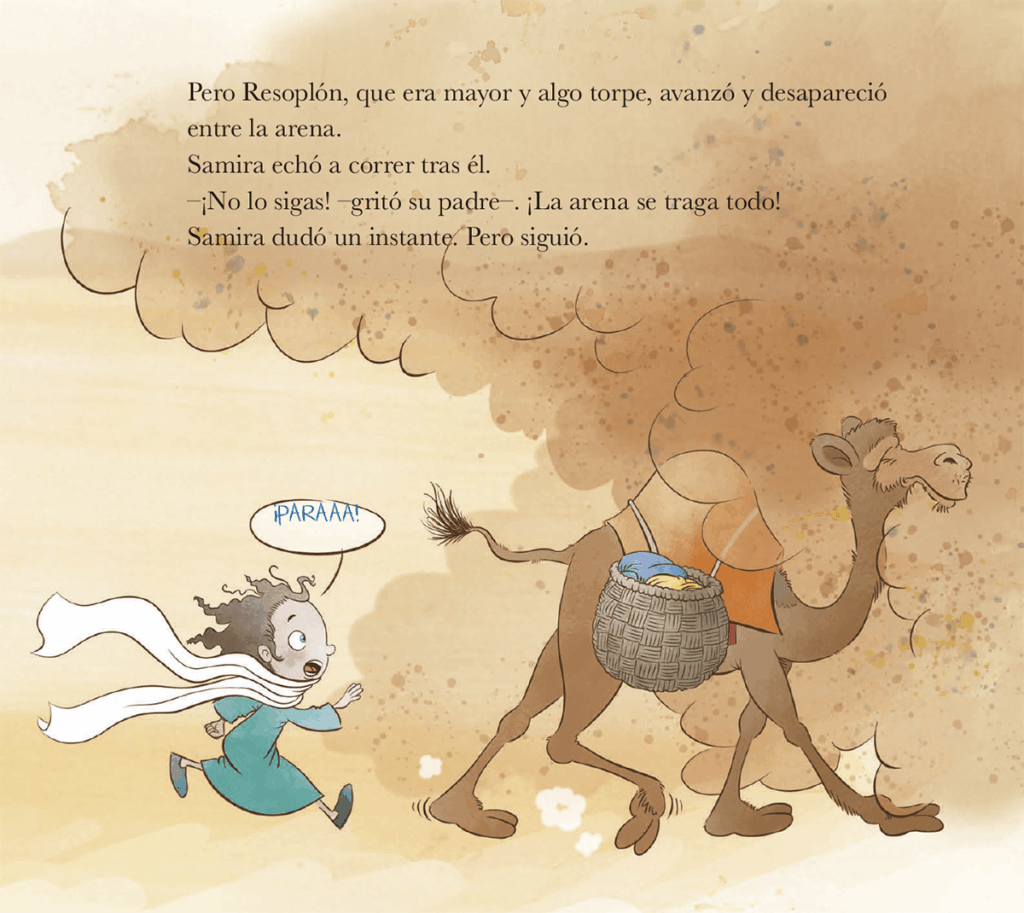 Fernando Noriega ilustra una tormenta de arena en el libro infantil Samira